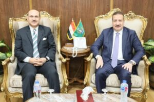 محافظ المنوفية يستقبل القائم بأعمال رئيس جامعة مدينة السادات لبحث آفاق التعاون ودعم التنمية الشاملة بالمحافظة