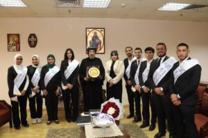 ” طلاب من أجل مصر ” واتحاد طلاب جامعة عين شمس يهنئان المركز الثقافي القبطي الأرثوذكسي بعيد الميلاد المجيد 