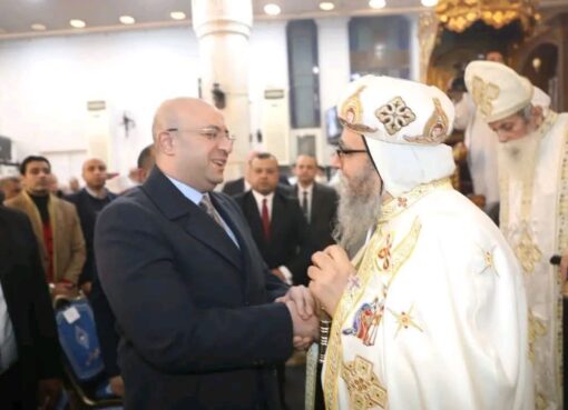 محافظ بني سويف يشهد مراسم قداس عيد الميلاد المجيد بمطرانية ببا