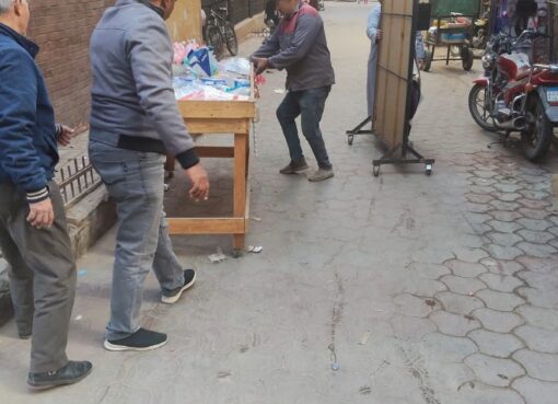 حملة موسعة بحي الجون لرفع الإشغالات وتحسين مستوى النظافة بمدينة الفيوم