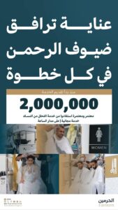 أكثر من 2 مليون معتمر ومعتمرة استفادوا من خدمة “التحلل من النسك” ⁧بالمسجدالحرام