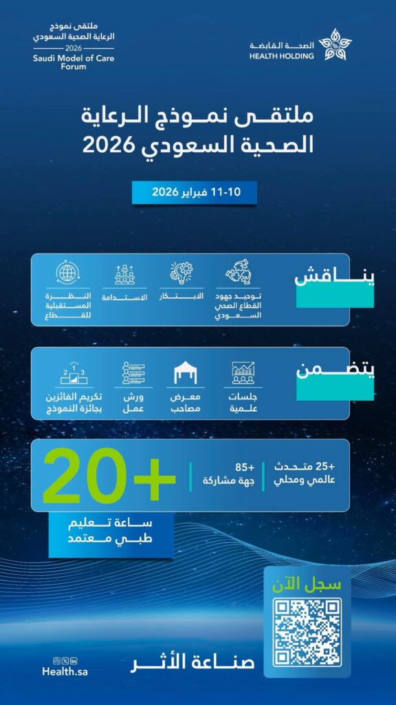 ملتقى نموذج الرعاية الصحية السعودي 2026 يعتمد 20 ساعة تعليمية من هيئة التخصصات