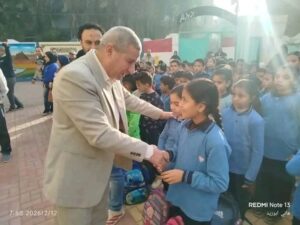 وكيل أول تعليم الشرقية يواصل بتفقد مدرسة الشهيد محمد عادل سالم الابتدائية.