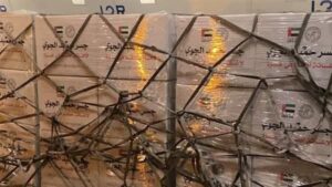 طائرة إماراتية محملة بـ 80 طن مساعدات تصل مطار العريش لدعم غزة