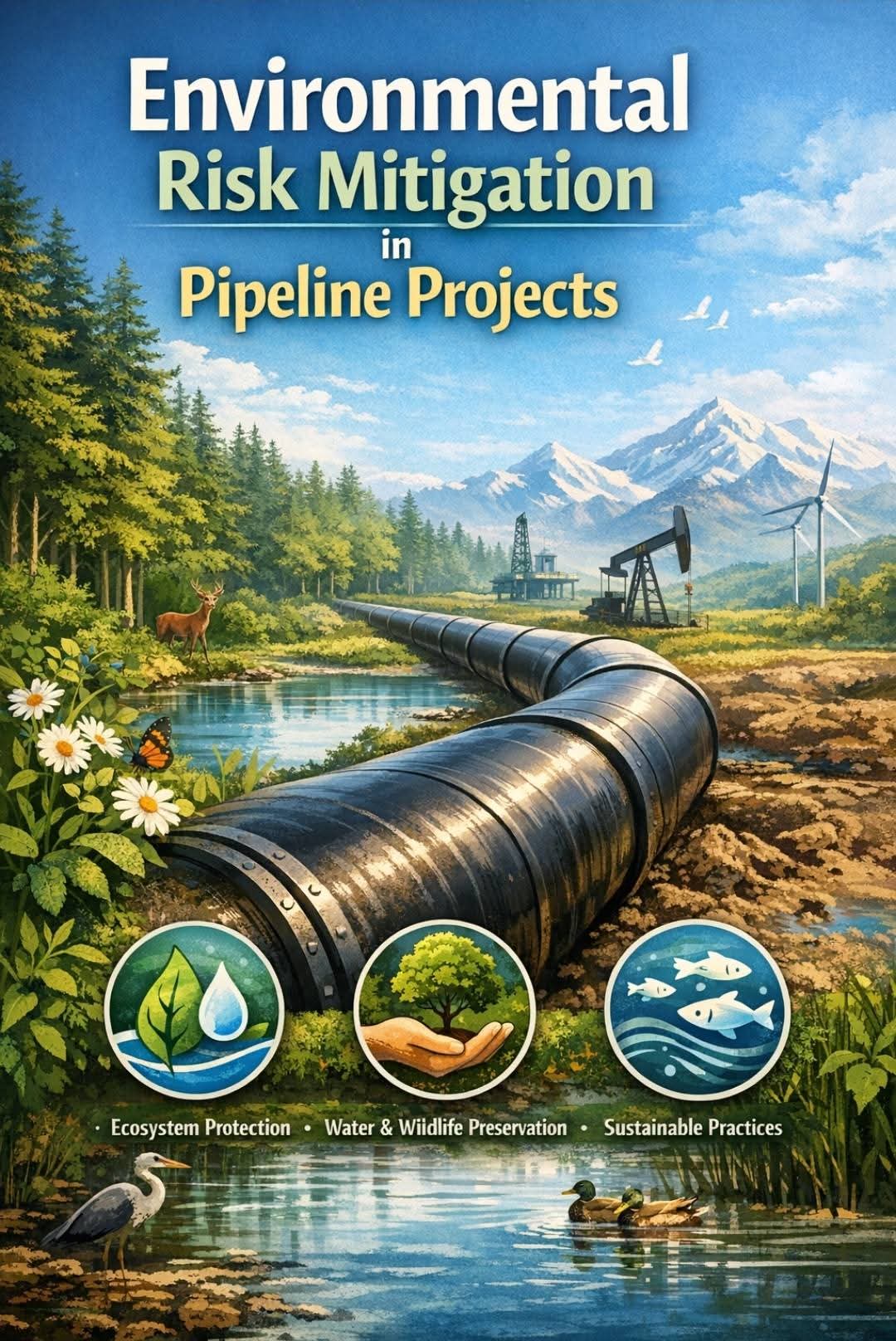 التخفيف من المخاطر البيئية في مشاريع خطوط الأنابيب