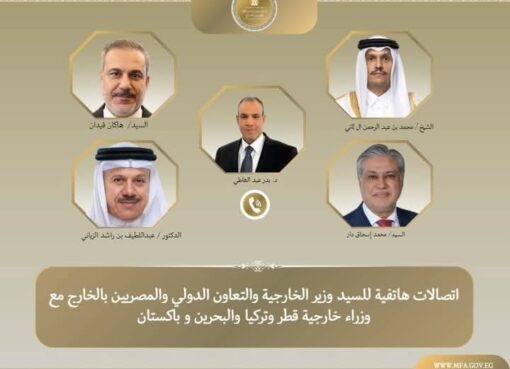 وزير الخارجية يجري اتصالات مع تركيا وباكستان وقطر والبحرين: بحث التطورات الإقليمية"