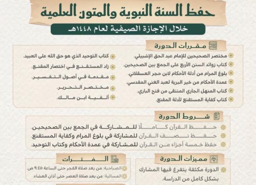 رئاسة الشؤون الدينية توضح عن دورة علمية لحفظ السنة النبوية والمتون العلمية بالمسجد الحرام