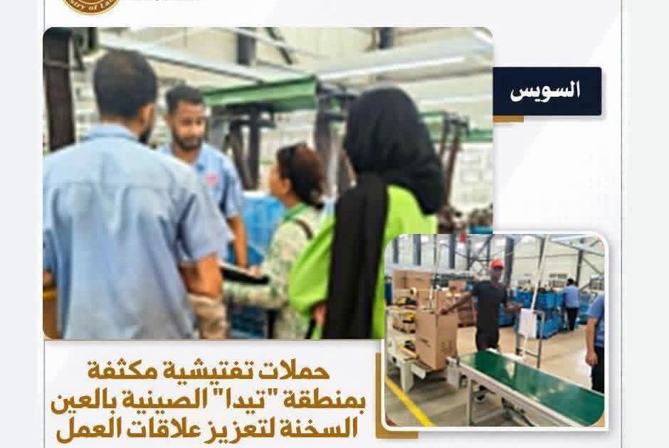 حملات تفتيشية بمنطقة "تيدا" الصينية بالعين السخنة لتعزيز علاقات العمل