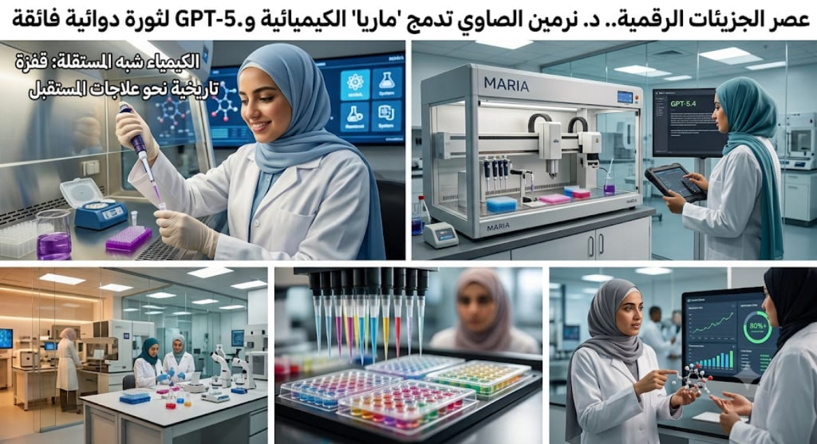 ​عصر الجزيئات الرقمية .. د. نرمين الصاوي تدمج "ماريا " الكيميائية و GPT-5.4 لثورة دوائية فائقة .