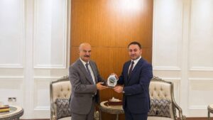 معالي وزير التجارة الدكتور مصطفى نزار جمعه العاني يستقبل وفدا من الاتحاد العربي للأعلام الالكتروني