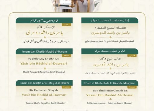 رئاسة الشؤون الدينية توضح خطيبا الجمعة في الحرمين الشريفين ليوم بعد غد الجمعة 17 صفر 1448هـ
