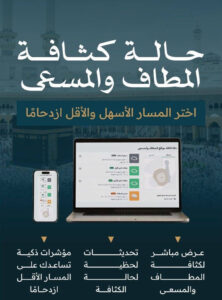 هيئة العناية بشؤون المسجد الحرام والمسجد النبوي تتيح خدمة متابعة كثافة المطاف والمسعى لحظيًا