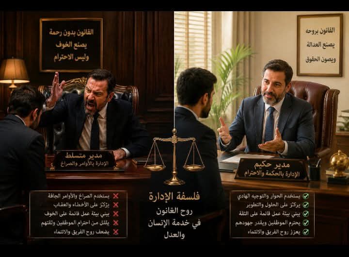 فلسفة الإدارة... حين يصبح القانون عقلًا والإنسان غاية