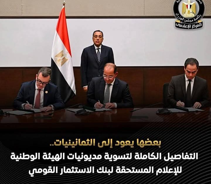 إسقاط وإلغاء فوائد وغرامات تأخير متراكمة على الهيئة الوطنية للإعلام بإجمالي 51.4 مليار جنيه.