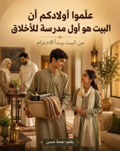 علِّموا أولادكم أن البيت هو أول مدرسة للأخلاق