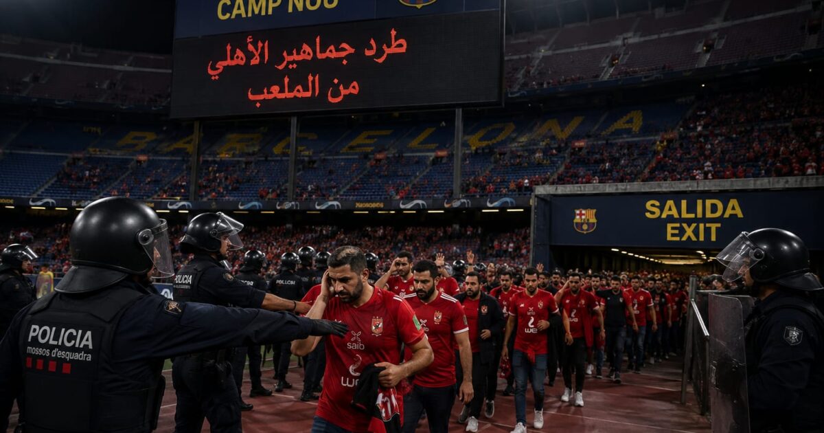 طرد جماهير الأهلي من ملعب برشلونة