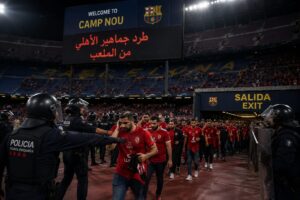 طرد جماهير الأهلي من ملعب برشلونة