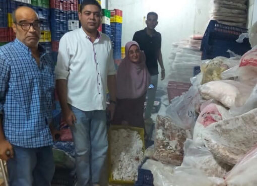فى حملات لتموين الجيزة والعياط ضبط ٣طن لحوم ومقطعات دواجن غير صالحة بثلاجة مخالفة وتحرير عدد من المحاضر